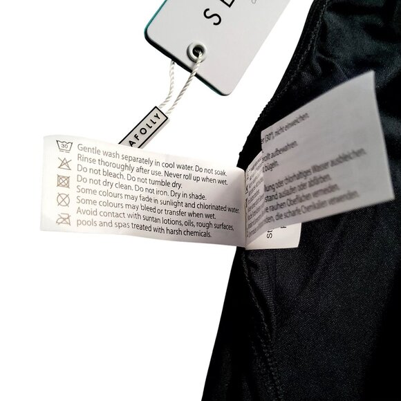 Seafolly Womens Active Brazilian Bikini Bottoms Black Size 10 Nylon/Elastane - Picture 9 of 9